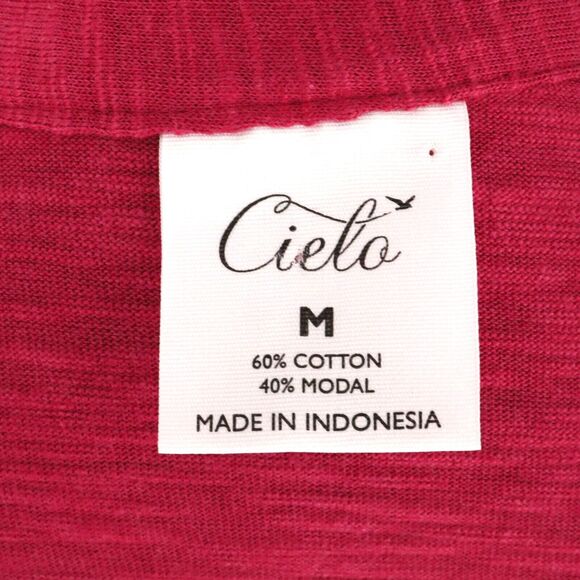 Cielo Sweater Womens Medium Pink Cardigan Stretch Knit Open Pockets Coastal - Picture 3 of 12